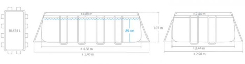Basen ogrodowy stelażowy 488x244x107 cm 5w1 INTEX