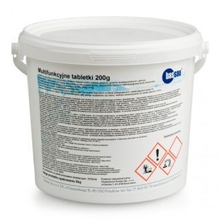Tabletki do basenu chlorowe multifunkcyjne 200 gr 3kg Bassau
