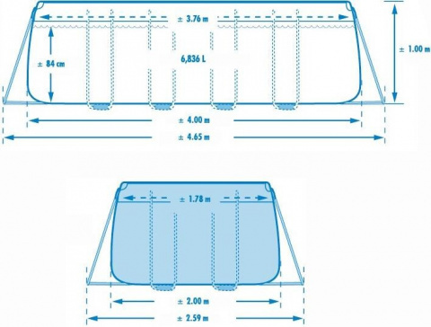 Basen ogrodowy stelażowy Prism 400x200x100 cm 9w1 INTEX