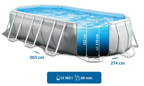 Basen ogrodowy stelażowy Prism Premium 503x274cm 9w1 INTEX