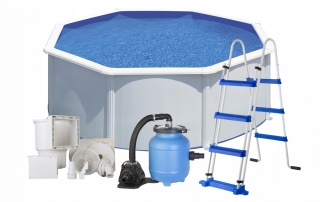 Basen ogrodowy stalowy Fidji aqua 350x120 cm GRE