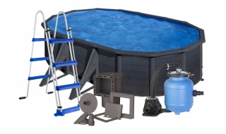 Basen ogrodowy stalowy aqua 610x375x120cm GRE
