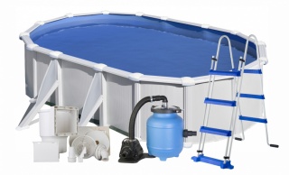 Basen ogrodowy stalowy Fidji aqua 610x375x120 cm GRE
