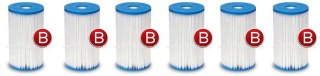 6 x Filtr do pompy komplet Typ B INTEX 29005