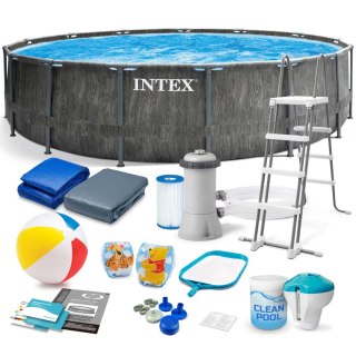 Basen ogrodowy stelażowy 457 x 122 cm zestaw 18w1 INTEX