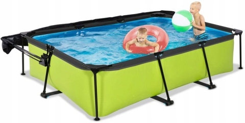 Basen ogrodowy stelażowy 220x150x65 cm limon z osłoną przeciwsłoneczną Exit