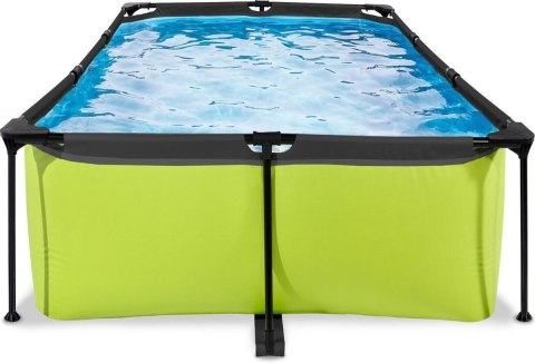 Basen ogrodowy stelażowy 300x200x65 cm wood kopuła Exit limonka