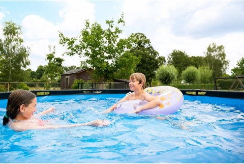 Basen ogrodowy stelażowy 360x122 cm pompa piaskowa Stone Exit