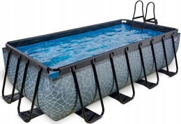 Basen ogrodowy stelażowy 400x200x100 cm kopuła, pompa piaskowa Exit 30.17.42.00