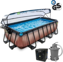 Basen ogrodowy stelażowy 400x200x100 cm kopuła, pompa piaskowa Exit 30.57.42.00