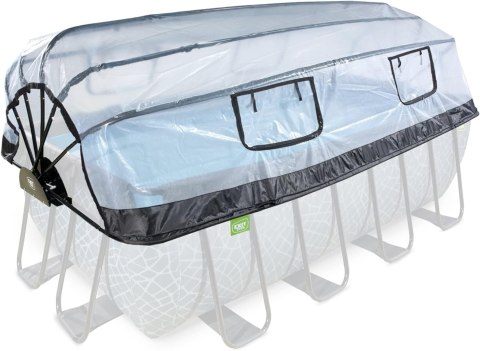 Basen ogrodowy stelażowy 400x200x122 cm kopuła, pompa piaskowa Exit 30.47.42.00