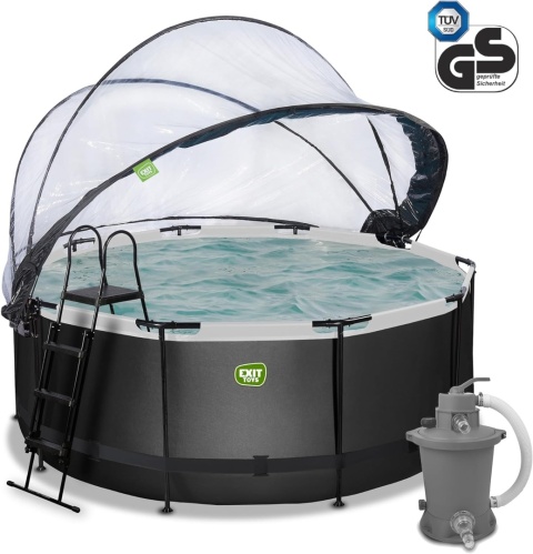 Basen ogrodowy stelażowy 427x122 cm kopuła, pompa piaskowa Exit 30.47.14.20