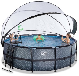 Basen ogrodowy stelażowy 450x122 cm kopuła, pompa ciepła Stone Exit 30.67.15.00