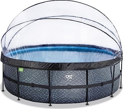 Basen ogrodowy stelażowy 488x122 cm kopuła, pompa piaskowa Stone Exit 30.47.16.00