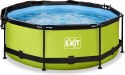 Basen ogrodowy stelażowy 244x76 cm osłona przeciwsłoneczna Exit 30.35.08.40