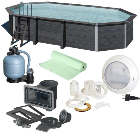 Basen ogrodowy kompozytowy 664x386x124cm GRE