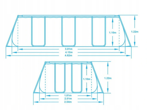 Basen stelażowy ogrodowy 412 x 201 x 122 cm 11w1 Bestway 56456N