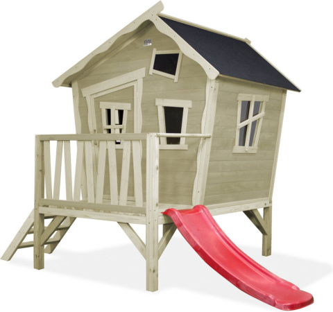 Domek drewniany dla dzieci ze zjeżdżalnią Crooky 300 Exit