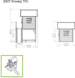 Domek drewniany dla dzieci ze zjeżdżalnią Crooky 700 Exit