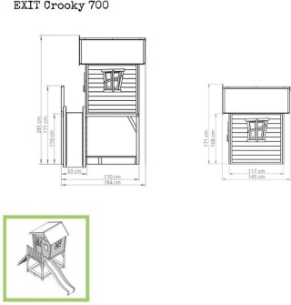 Domek drewniany dla dzieci ze zjeżdżalnią Crooky 700 Exit