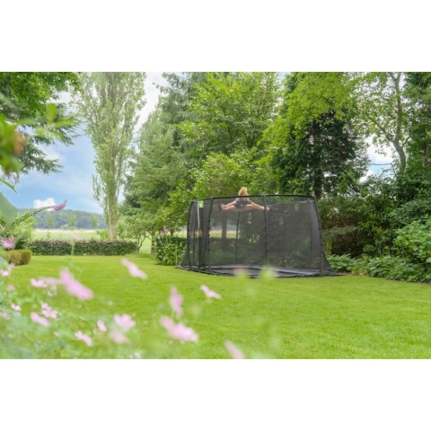 Trampolina naziemna Dynamic ø244x427cm z siatką zabezpieczającą Exit