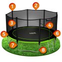 Trampolina ogrodowa 13ft/404cm z siatką zewnętrzną i drabinką Neo-Sport
