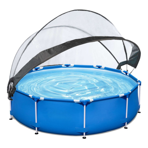 Basen ogrodowy stelażowy 244x76 cm z kopułą