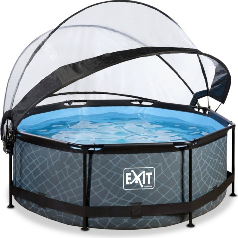Basen ogrodowy stelażowy 300x76 cm kopuła Stone Exit 30.32.10.00