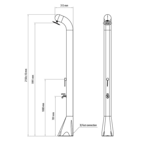 Prysznic ogrodowy basenowy solarny 25 L Lively Astralpool