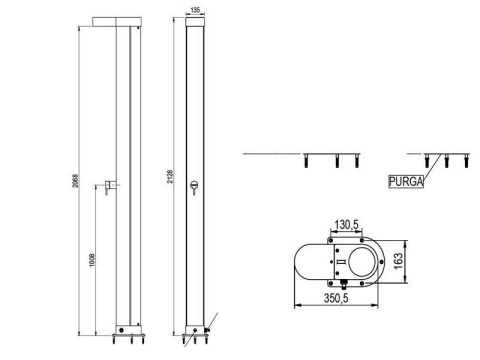 Prysznic ogrodowy basenowy solarny 25 L Lively oliwka Astralpool