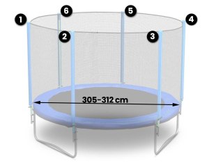 Siatka zewnętrzna do trampolin 312cm 10ft Neo-Sport