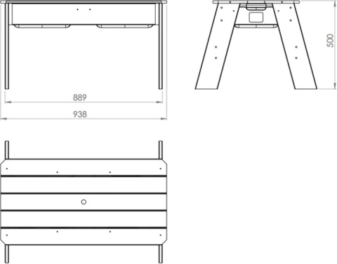 Stolik do wody i piasku drewniany Aksent Exit