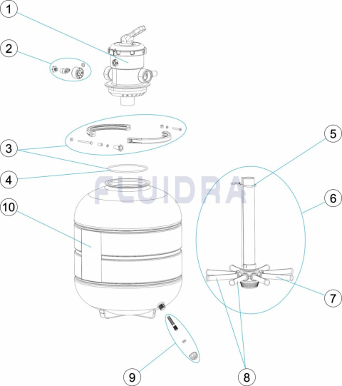 Zbiornik filtracyjny pompa piaskowa Ø 480 Astralpool