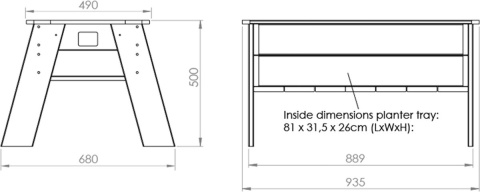 Stół dla ogrodnika ze szklarnią rozmiar L Aksent Exit