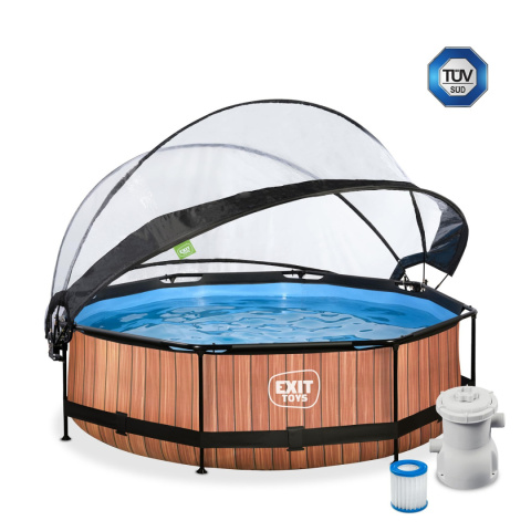 Basen ogrodowy stelażowy 300x76 cm kopuła Stone Exit 30.32.10.10