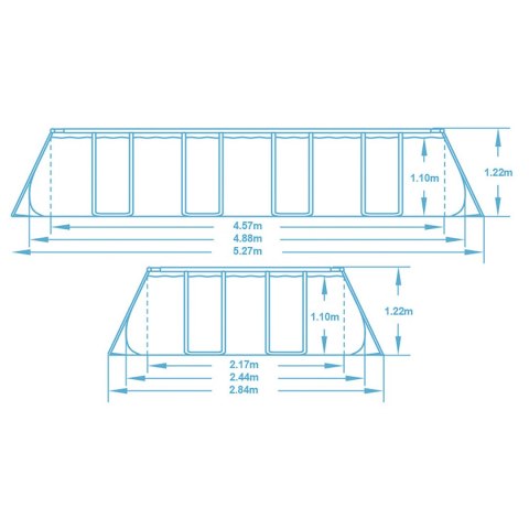 Basen ogrodowy stelażowy 488 x 244 x 122 cm 18w1 Bestway 56670
