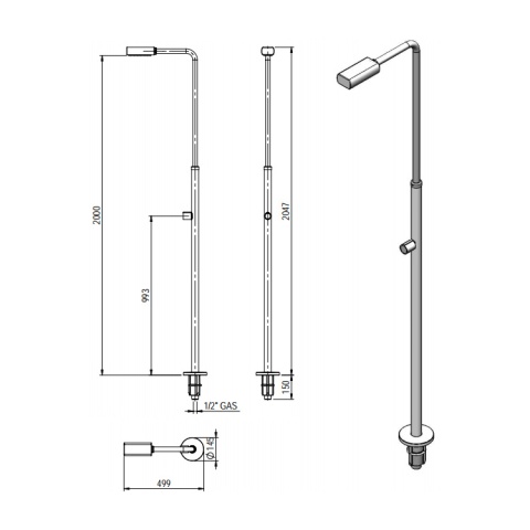 Prysznic ogrodowy bez kranika do mycia nóg Angel Astralpool