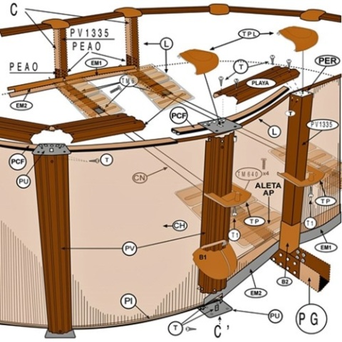 Basen ogrodowy stalowy Amazonia 730x375x132cm GRE