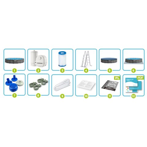 Basen ogrodowy stelażowy 549 x 122 cm 12w1 INTEX 26744