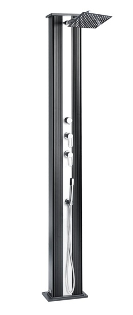 Prysznic ogrodowy hybrydowy (solarny + przyłącze ciepłej wody) DADA 40l