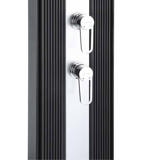 Prysznic ogrodowy hybrydowy (solarny + przyłącze ciepłej wody) DADA 40l