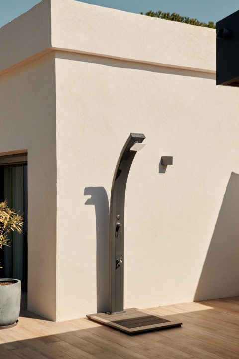 Prysznic ogrodowy solarny PREMIUM 30L -aluminiowy z deszczownicą, 30 l