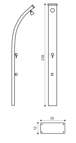 Prysznic ogrodowy solarny PREMIUM 30L -aluminiowy z deszczownicą, 30 l