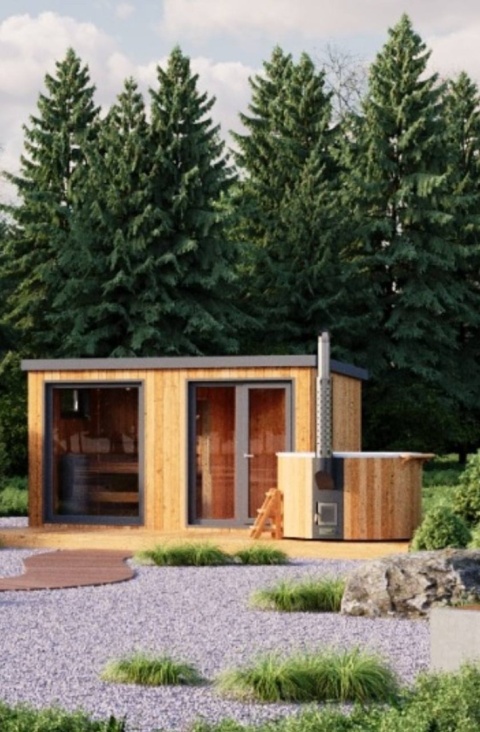 Sauna ogrodowa modułowa 420x220x250 cm