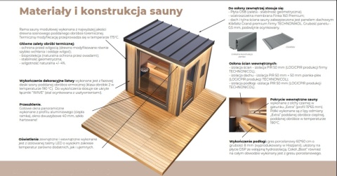 Sauna ogrodowa modułowa 420x220x250 cm