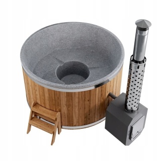 Balia Ogrodowa 195 cm LIGHT - Jacuzzi Spa z Piecem na Drewno 40 kW