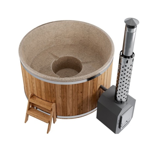 Balia Ogrodowa 195 cm LIGHT – Jacuzzi Spa z Piecem na Drewno 40 kW