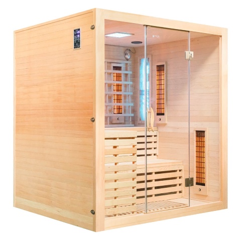 Sauna na podczerwień z kamieniem solnym 180x160x200 cm 4-osobowa Infrared