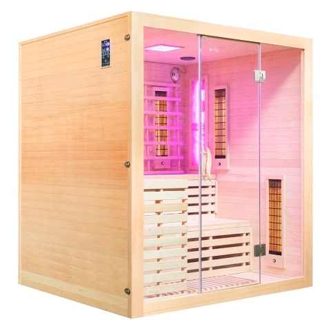 Sauna na podczerwień z kamieniem solnym 180x160x200 cm 4-osobowa Infrared