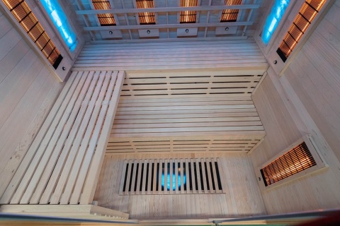 Sauna na podczerwień z kamieniem solnym 180x160x200 cm 4-osobowa Infrared